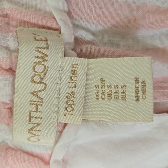 Cynthia Rowley Pink Striped Linen Shorts Size Small - Picture 5 of 5